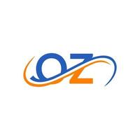 création de logo lettre oz pour le modèle vectoriel de société financière, de développement, d'investissement, d'immobilier et de gestion