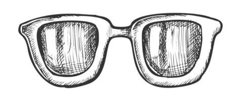 vecteur d'encre accessoire élégant lunettes bordées de corne