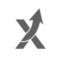 lettre x logo financier. concept de flèche de croissance initiale. modèle de conception de logo de gestion financière et comptable de collecte de fonds vecteur