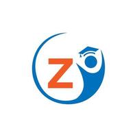 modèle de logo d'éducation lettre z. logo de l'éducation concept de chapeau de l'éducation initiale vecteur