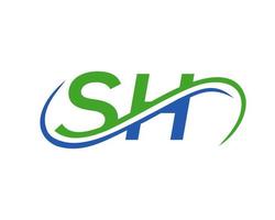 création de logo lettre sh pour le modèle vectoriel de société financière, de développement, d'investissement, d'immobilier et de gestion