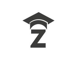 logo de l'éducation avec le concept de chapeau de lettre z vecteur