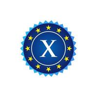 lettre x badge vintage modèle de logo vectoriel rétro badges, étiquettes, emblèmes, marques et design