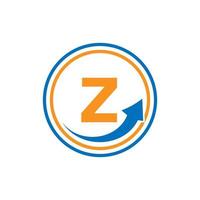logotype d'entreprise logo financier lettre z avec modèle de flèche de croissance vecteur