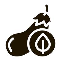 illustration de glyphe de vecteur icône feuille d'aubergine