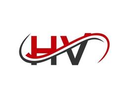 création de logo lettre hv pour le modèle vectoriel de société financière, de développement, d'investissement, d'immobilier et de gestion