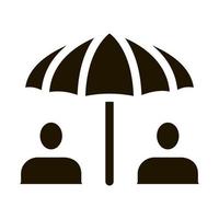 illustration de glyphe vectoriel icône parapluie humain