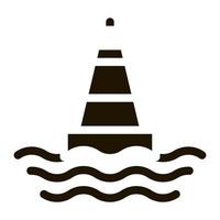 illustration de glyphe de vecteur icône bouée lumineuse de mer
