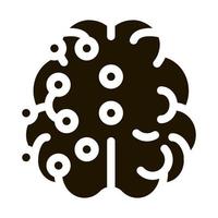cerveau points icône vecteur glyphe illustration