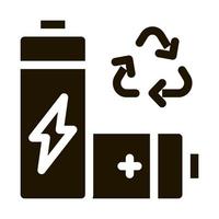 illustration de glyphe de vecteur d'icône de batterie de recyclage