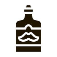 moustache de bouteille sur l'illustration de l'icône de l'étiquette vecteur