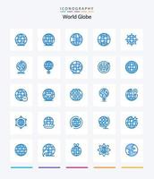 globe créatif 25 pack d'icônes bleues telles que le web. globe. global. monde. globe vecteur