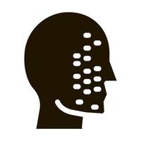 illustration de glyphe de vecteur d'icône de balayage de partie de visage