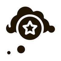 étoile bonus nuage icône vecteur glyphe illustration