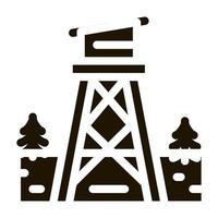 illustration de glyphe de vecteur d'icône de tour de forêt de sauvetage