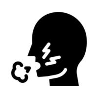 toux asthme icône vecteur glyphe illustration