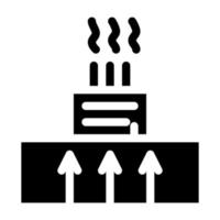 illustration de glyphe de vecteur d'icône d'usine de chauffage géothermique