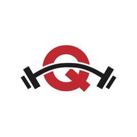 création de logo de salle de fitness lettre q. logo de l'exercice du club de remise en forme vecteur