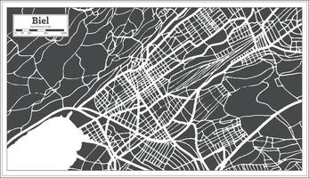 plan de la ville de bielle suisse dans un style rétro. carte muette. vecteur