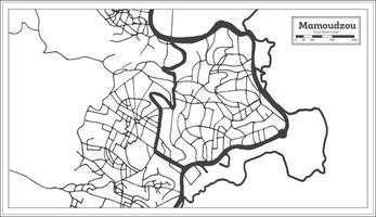 plan de la ville de mamoudzou mayotte dans un style rétro. carte muette. vecteur