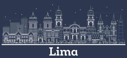 Décrire les toits de la ville de Lima au Pérou avec des bâtiments blancs. vecteur