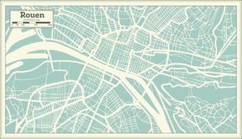 plan de la ville de rouen france dans un style rétro. carte muette. illustration vectorielle. vecteur