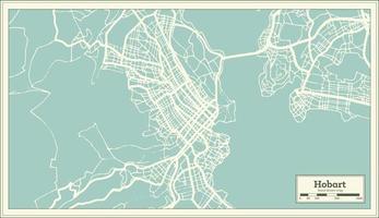 plan de la ville de hobart australie dans un style rétro. carte muette. vecteur