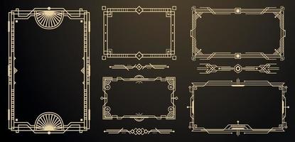 ensemble de cadres et bordures art déco. éléments décoratifs. vecteur