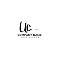 conception de vecteur de logo de signature initiale uc
