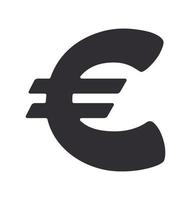 icône silhouette du symbole de l'euro vecteur