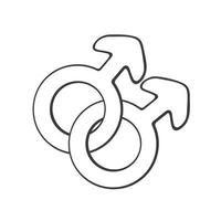 doodle mâle homosexuel mars symbole vecteur