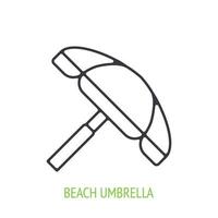 icône de contour de parapluie de plage vecteur