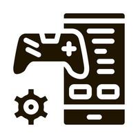 illustration de glyphe de vecteur d'icône d'application de jeu de téléphone