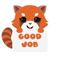 illustration d'icône de vecteur de panda rouge mignon. concept d'icône animale isolé vecteur premium. style de dessin animé plat