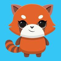 illustration d'icône de vecteur de panda rouge mignon. concept d'icône animale isolé vecteur premium. style de dessin animé plat