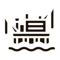 grue sur l'illustration de glyphe de vecteur d'icône de station de mer