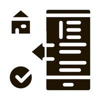 vérification de la maison icône de l'application téléphone illustration vectorielle de glyphe vecteur