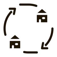 illustration de glyphe de vecteur d'icône d'échange de maisons