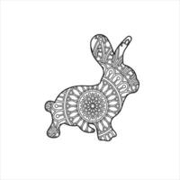 conception d'illustration vectorielle de coloriage de lapin mignon de vecteur pour les enfants et les adultes