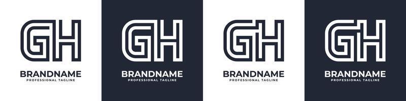 logo monogramme de technologie globale lettre gh ou hg, adapté à toute entreprise avec des initiales gh ou hg. vecteur