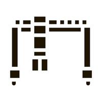 terminal de grue avec illustration de glyphe vectoriel icône conteneur