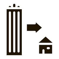 illustration de glyphe vectoriel icône gratte-ciel et maison