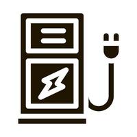 illustration de glyphe vectoriel d'icône de station de charge de voiture électrique