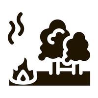 illustration de glyphe de vecteur d'icône de feu de forêt