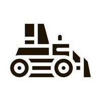 illustration de glyphe de vecteur d'icône de bulldozer de réparation de route