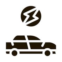 illustration de glyphe de vecteur d'icône de voiture électro