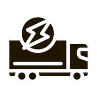 illustration de glyphe de vecteur d'icône de cargaison de camion électrique