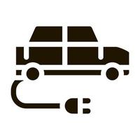 illustration de glyphe de vecteur d'icône de prise de charge de voiture électrique