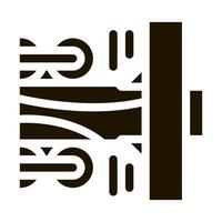 illustration de glyphe de vecteur d'icône de meulage de tronc de bois