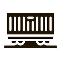 illustration de glyphe de vecteur d'icône de transport de conteneur de chariot
